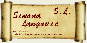 Simona Langović vizit kartica